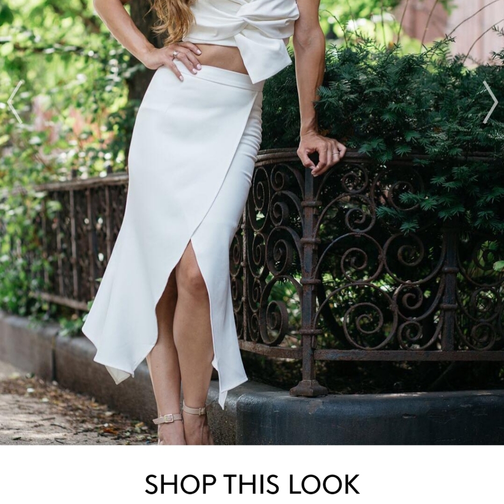 White Split and Flared Skirt